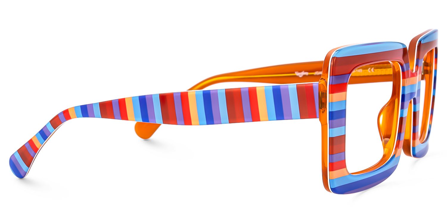 Jackie - Rectangle Multicolor Eyeglasses | Vooglam 4