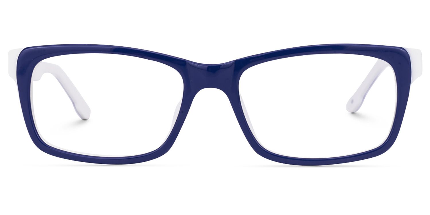 Eliava - Rectangle Blue Eyeglasses | Vooglam Angle View