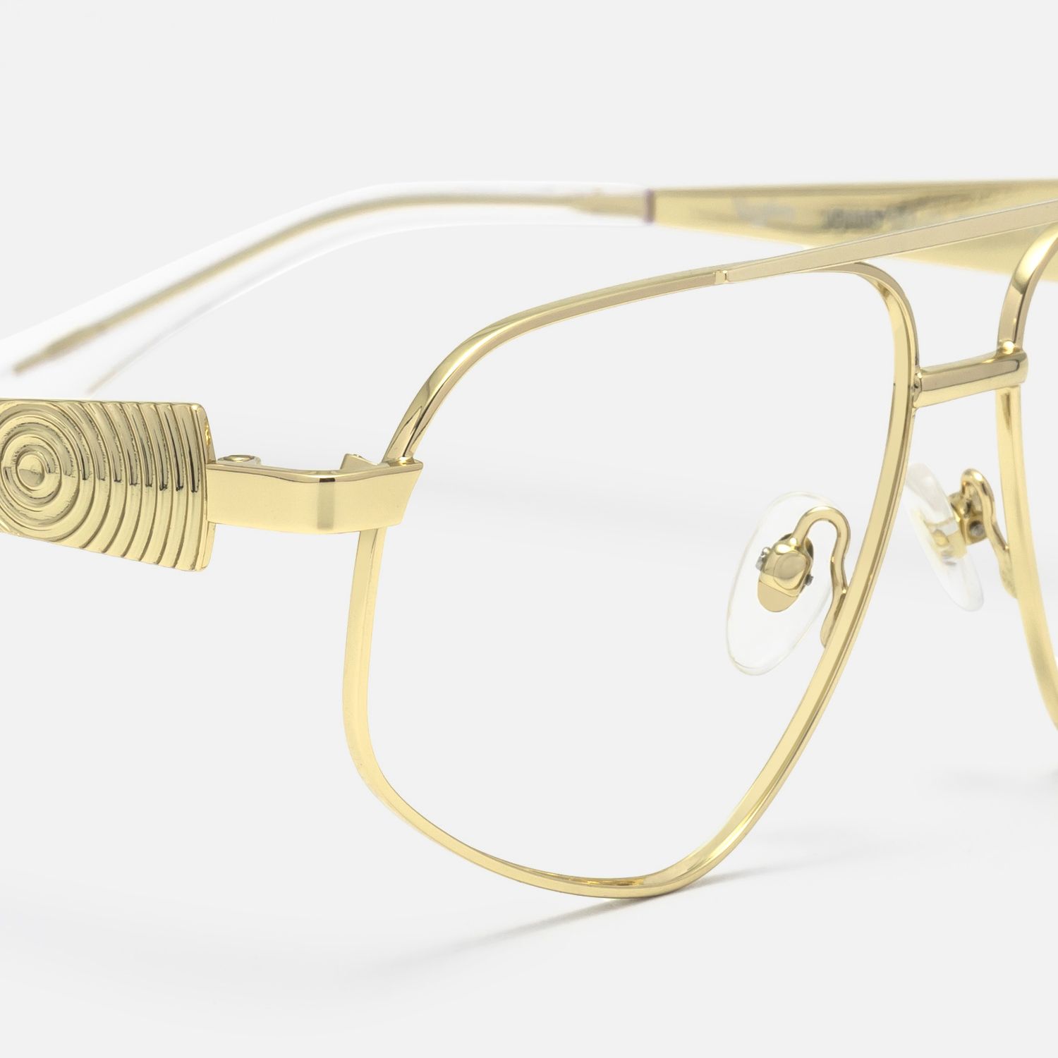 Solara - Aviator Gold Eyeglasses | Vooglam Design Details
