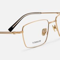 Mono - Rectangle Gold Eyeglasses | Vooglam Design Details