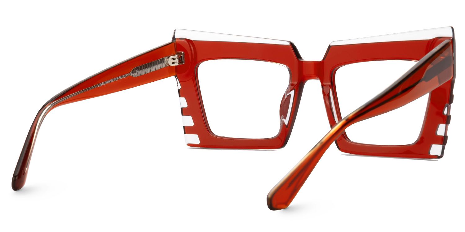 Faylinn - Rectangle Red Eyeglasses | Vooglam Side View