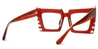 Faylinn - Rectangle Red Eyeglasses | Vooglam Side View