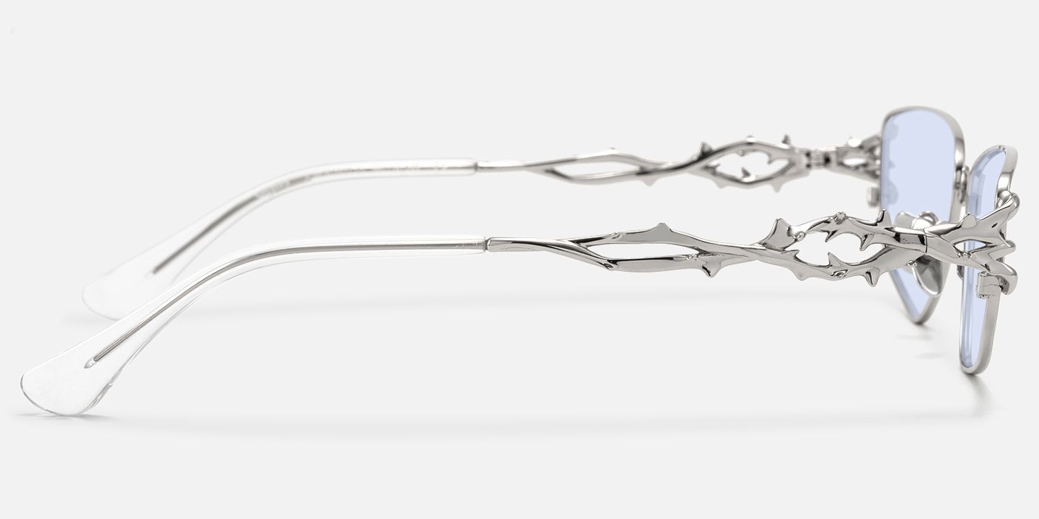 Spine - Silver Light Blue Tint Sunglasses | Vooglam Side View