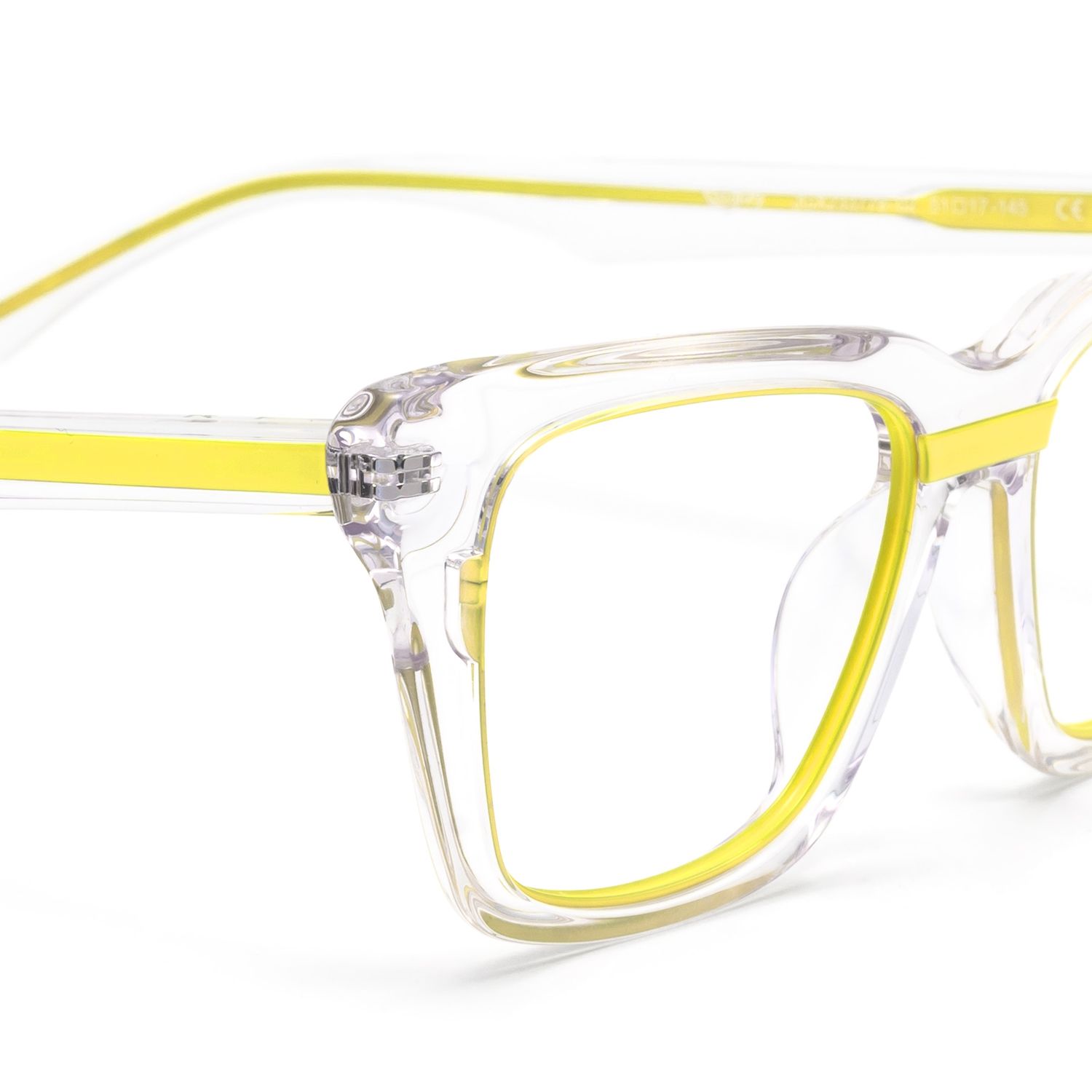 Axiom - Rectangle Yellow Eyeglasses | Vooglam Design Details