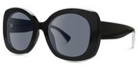 Athina - Round Black Sunglasses