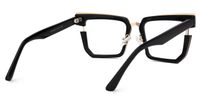 Ellette - Rectangle Black Eyeglasses | Vooglam Side View
