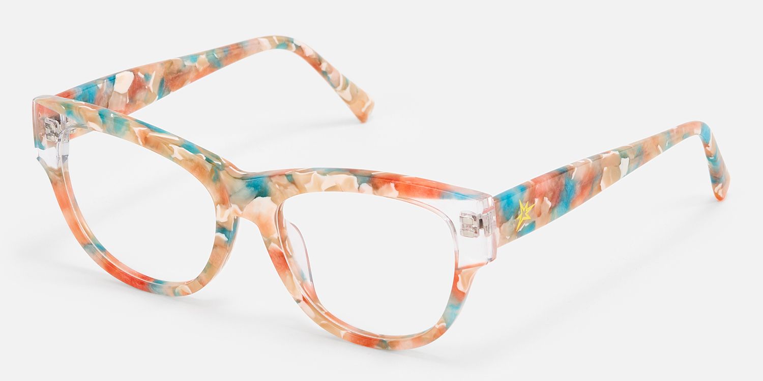Fusion - Cat Eye Floral Eyeglasses | Vooglam Front View