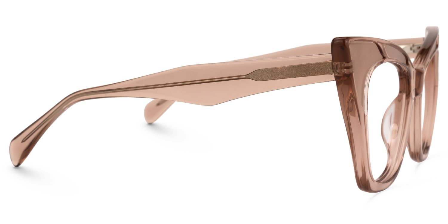 Aelius - Cat Eye Brown Eyeglasses by Vooglam - Product View 4