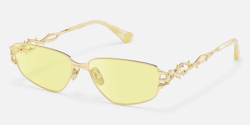 Spine - Gold Yellow Tinted Sunglasses | Vooglam