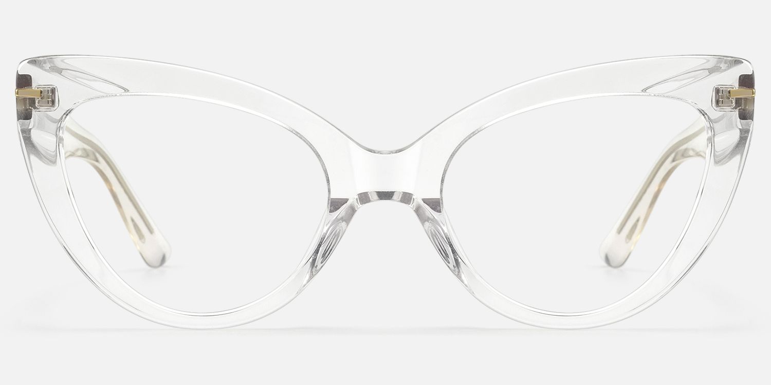 Veromca - Cat Eye Crystal Clear Eyeglasses | Vooglam Angle View