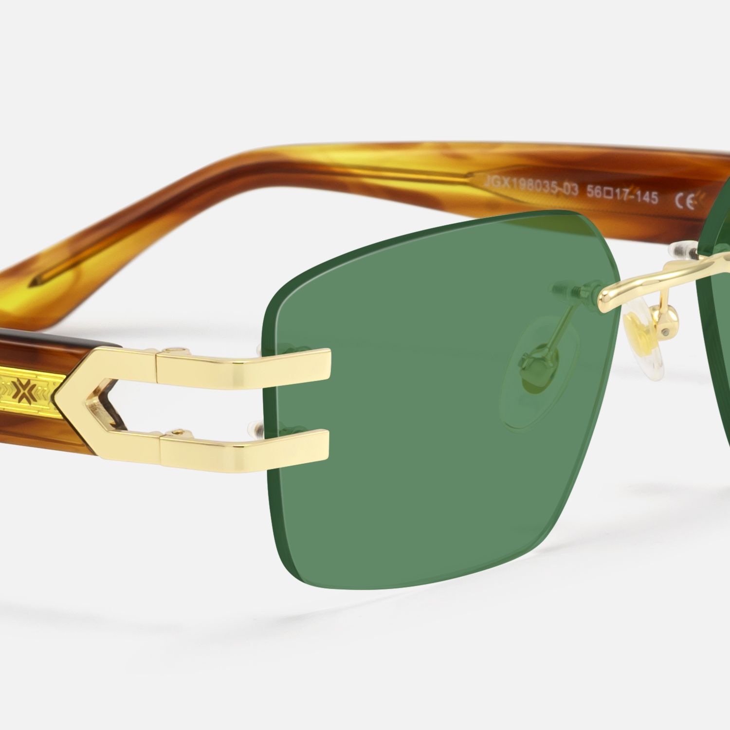 Aurum - Gradient Brown Rimless Sunglasses | Vooglam Design Details