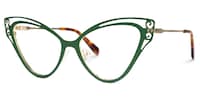 Calbhach - Cat Eye Green Eyeglasses - 2