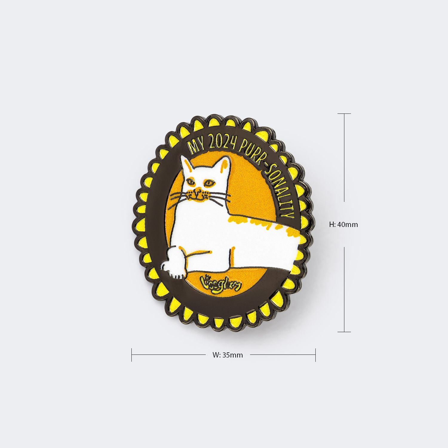 Alloy Cat Pin-01 by Vooglam - Side View