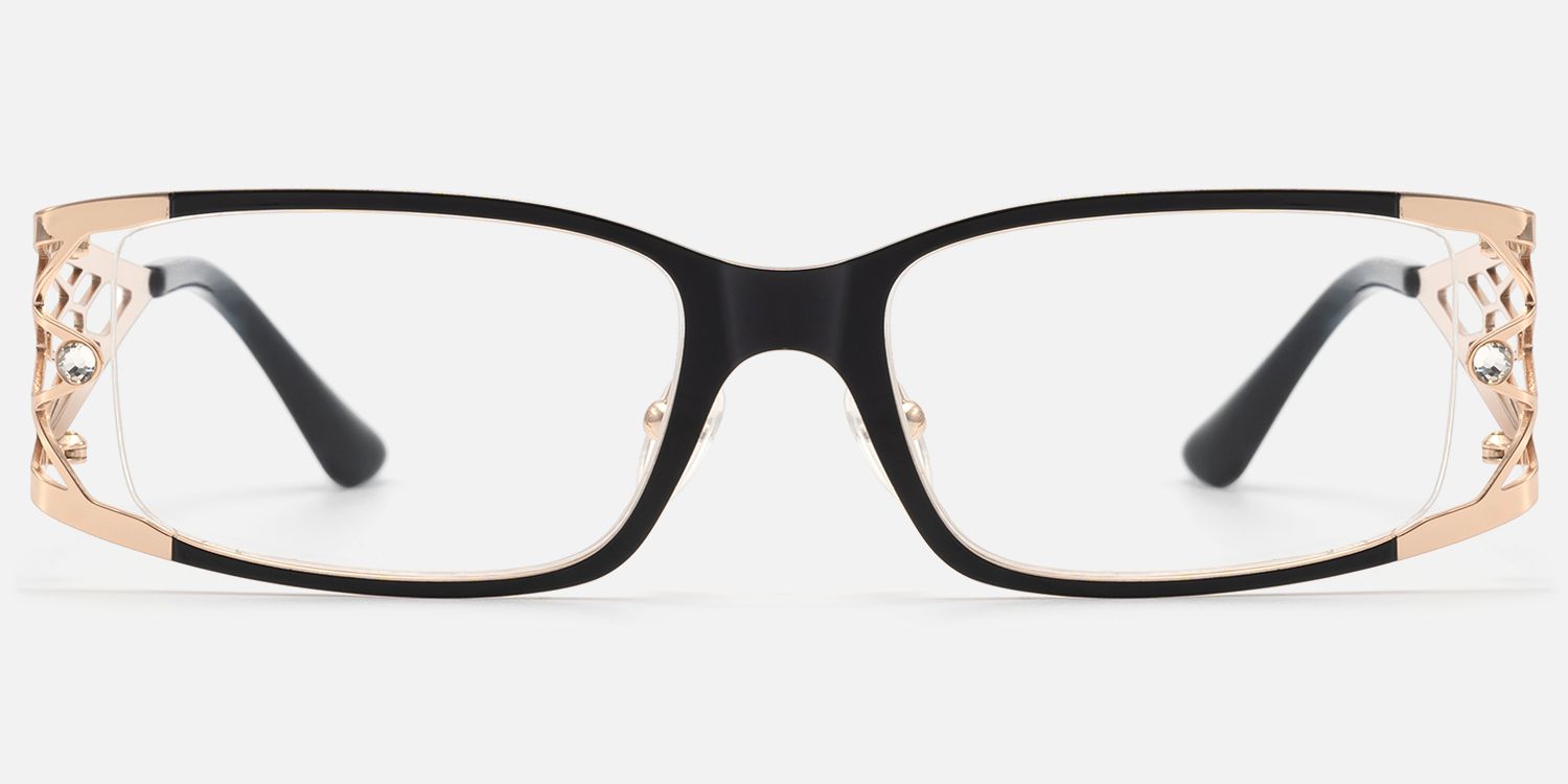 Rainey - Rectangle Two-tone Eyeglasses | Vooglam Angle View