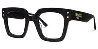 Najwa - Square Black Eyeglasses | Vooglam Front View