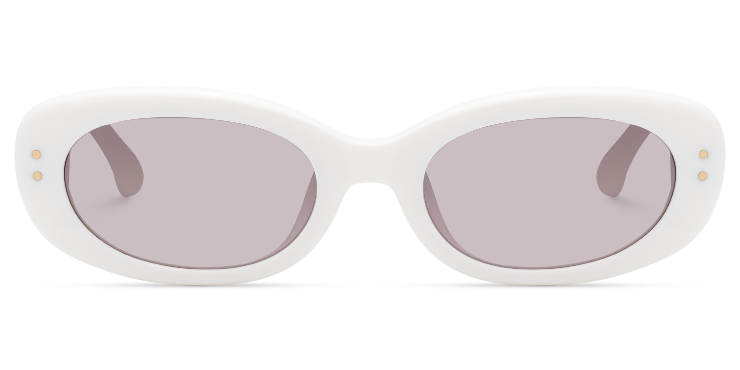 TADA - Oval White Sunglasses - 1