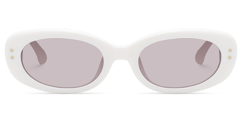 TADA - Oval White Sunglasses