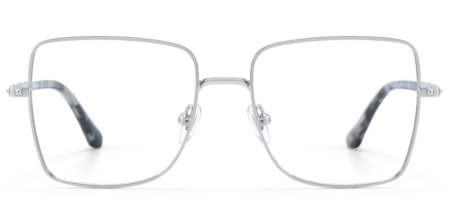 Devereux - Thin Metal Square Silver Eyeglasses | Vooglam Product Details 1