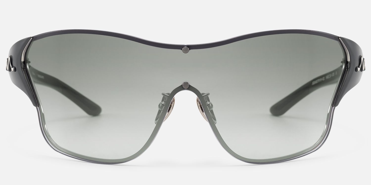 Suzuka - Black Shield Shades with Graident Tint | Vooglam Angle View