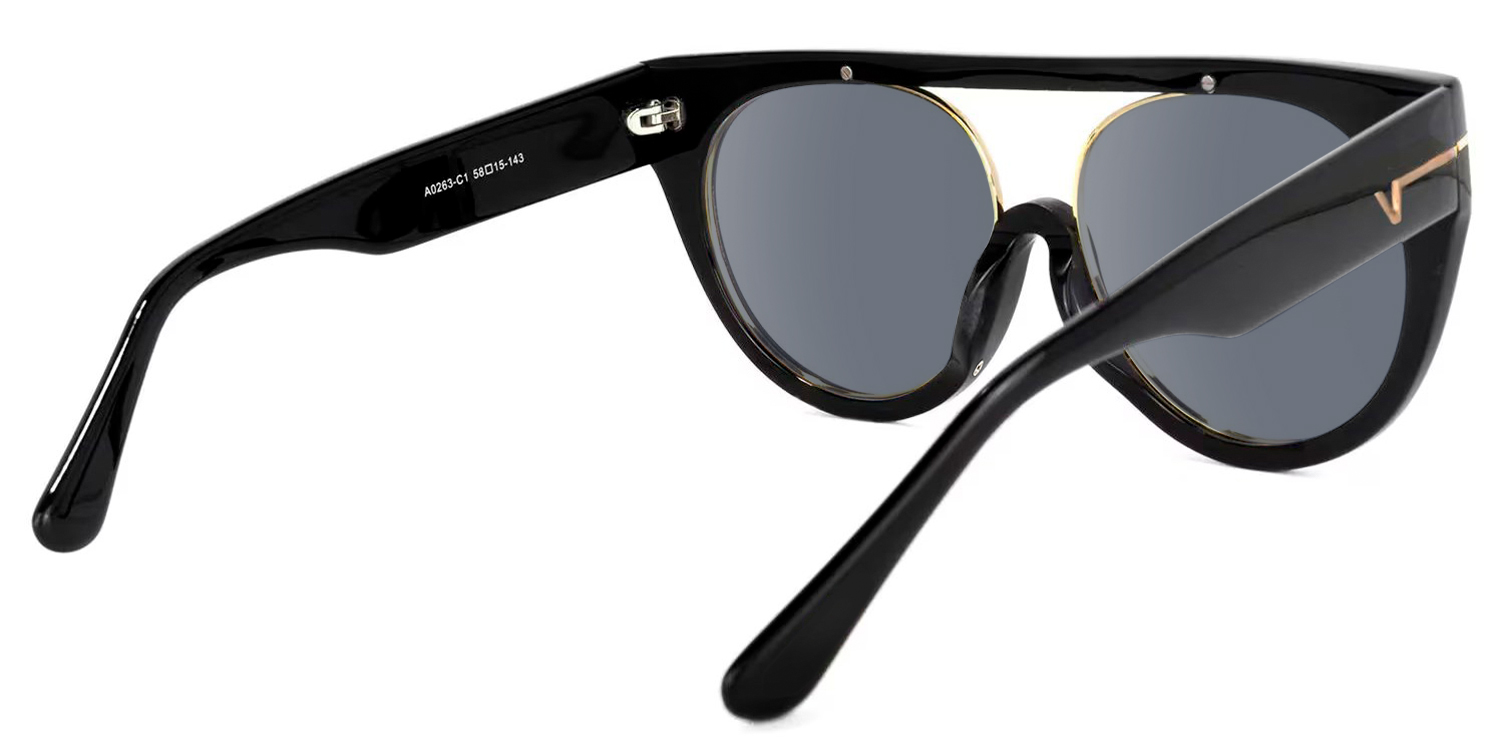 Patrice - Aviator Black Sunglasses - 4