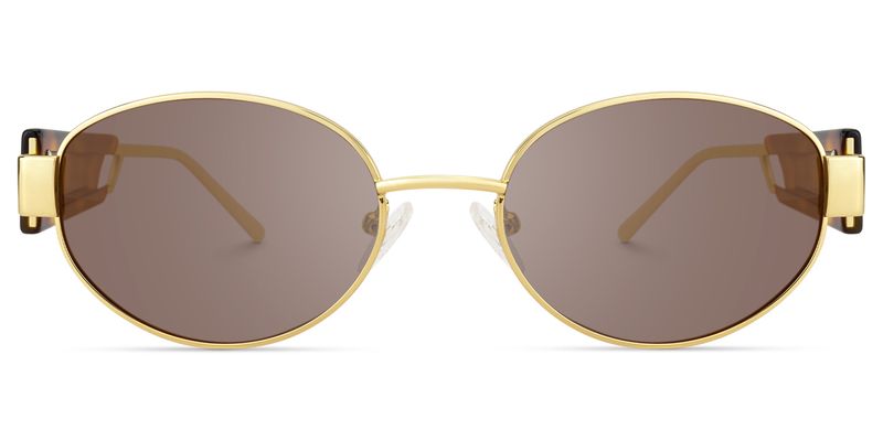 Ember - Oval Gold Sunglasses