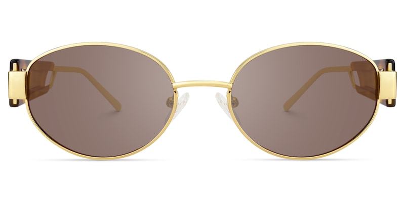 Ember - Oval Gold Sunglasses
