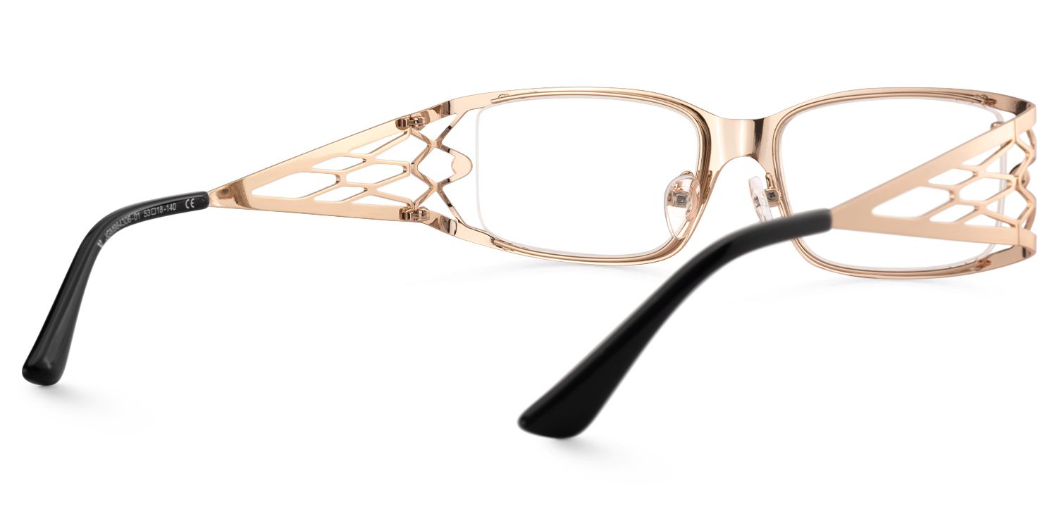 Rainey - Rectangle Two-tone Eyeglasses | Vooglam Side View