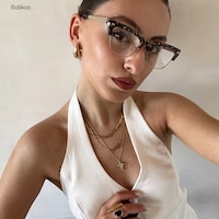 Gabriella - Cat Eye Tortoise Eyeglasses - 5