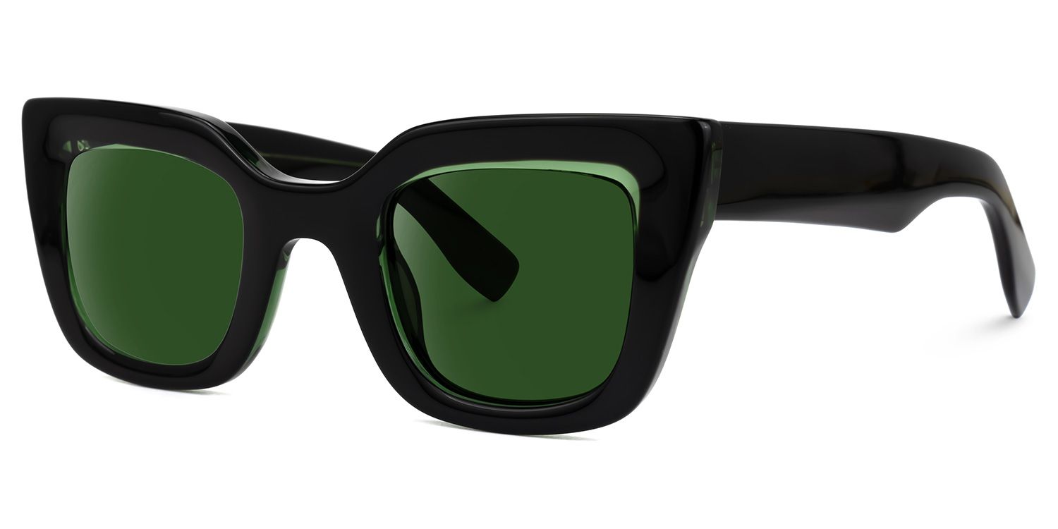 Delarosa - Cat Eye Green Sunglasses | Vooglam Front View