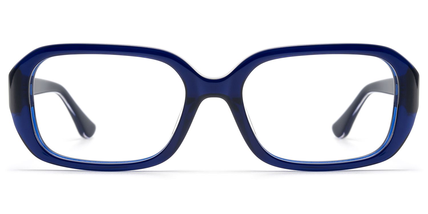 Frame Size of Mies - Bold Deep Blue Frames with Metal Pin | Vooglam