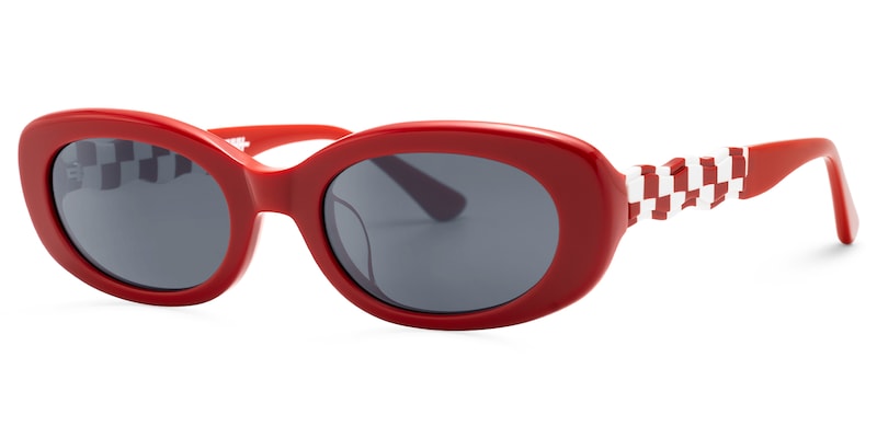 SHHHH~ - Oval Red Sunglasses