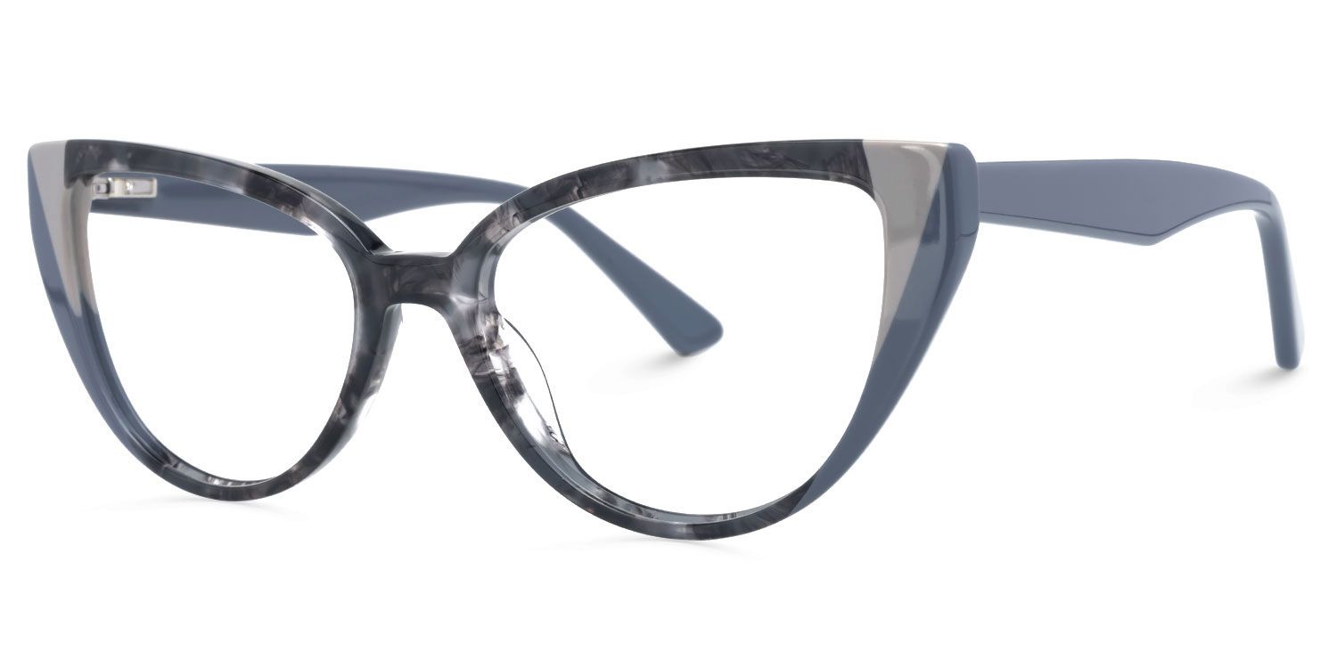 Demarion - Cat Eye Grey Eyeglasses | Vooglam Front View