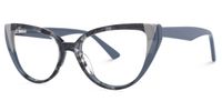 Demarion - Cat Eye Grey Eyeglasses | Vooglam Front View