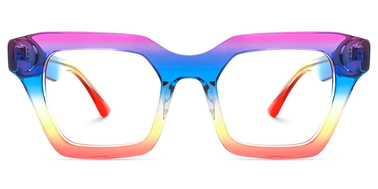 Haldis - Square Multicolor Eyeglasses | Vooglam Angle View