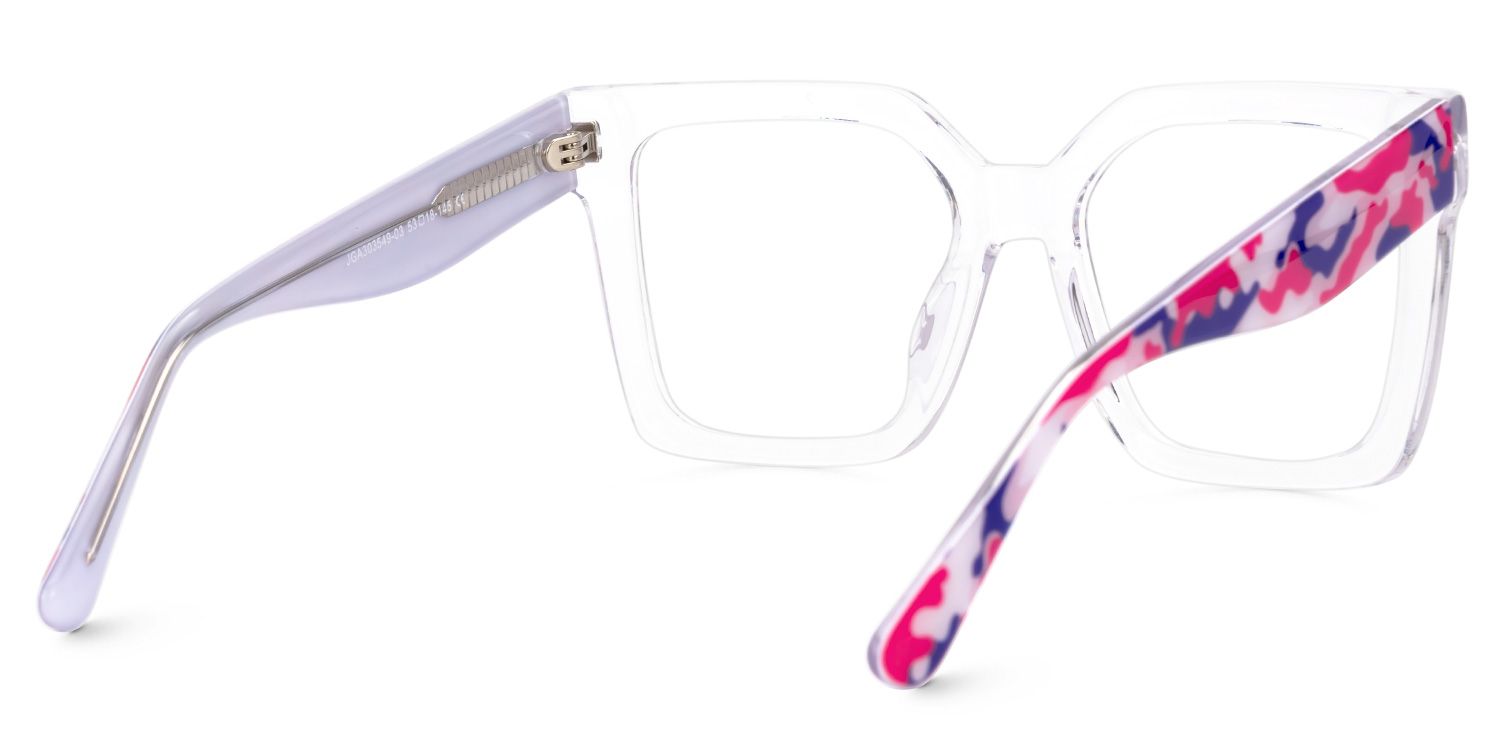 Fathia - Square Crystal Eyeglasses | Vooglam Side View