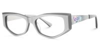 Tahiya - Geometric Grey Eyeglasses | Vooglam Front View