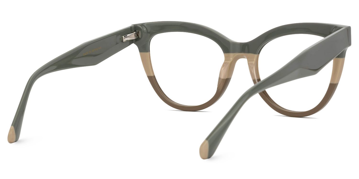 Gafna - Cat Eye Green Eyeglasses by Vooglam - Side View