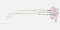 Bladework - Silver Narrow Pink Tint Sunglasses | Vooglam Side View