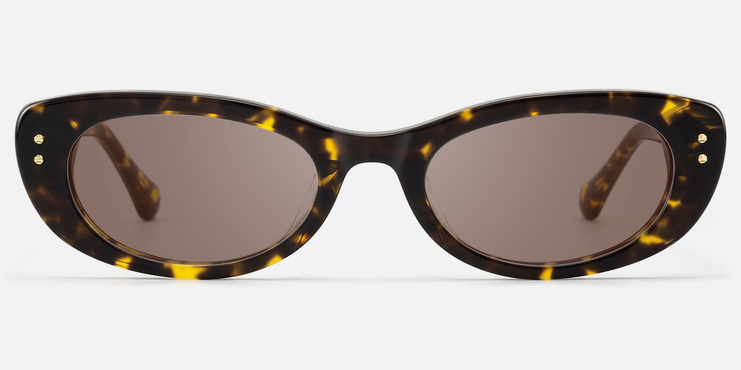 Ginza - Brown Tinted Tortoise Acetate Sunglasses | Vooglam Angle View