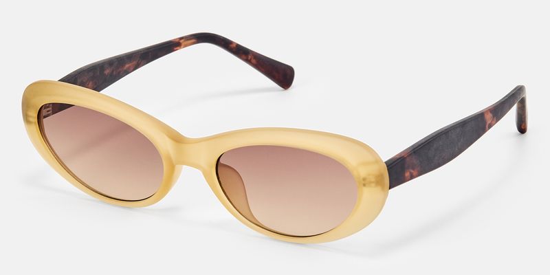 Phantom - Oval Yellow Sunglasses