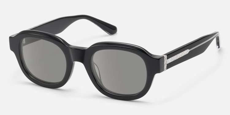 Eerie - Shiny Black Gray Tinted Diamond Sunnies | Vooglam
