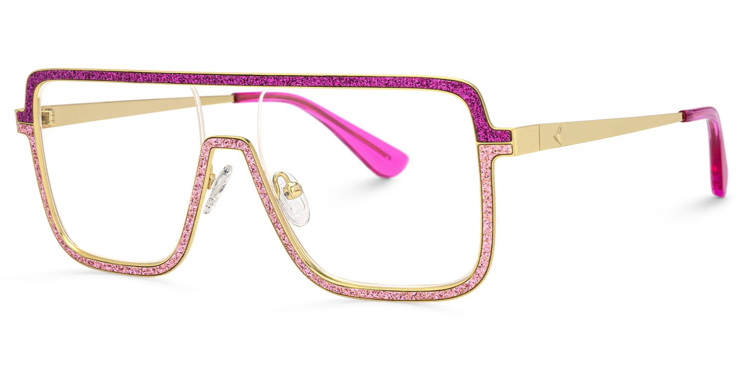 Padraic - Aviator Pink Eyeglasses | Vooglam Front View