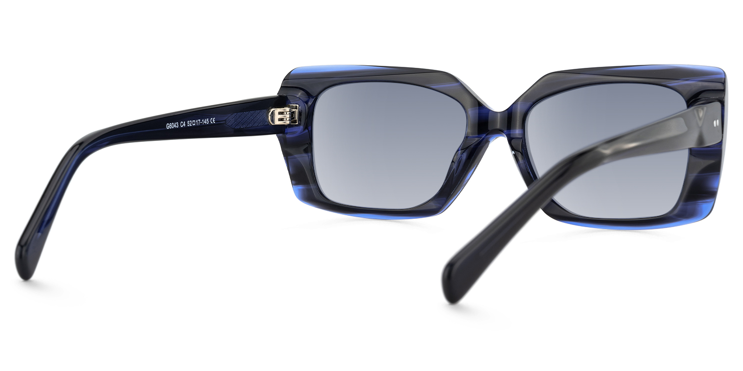 Stratus - Rectangle Blue Sunglasses - 3