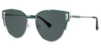 Daitaro - Cat Eye Green Sunglasses | Vooglam Front View