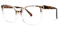 Darrion - Rectangle Tortoise/Crystal Eyeglasses | Vooglam Front View