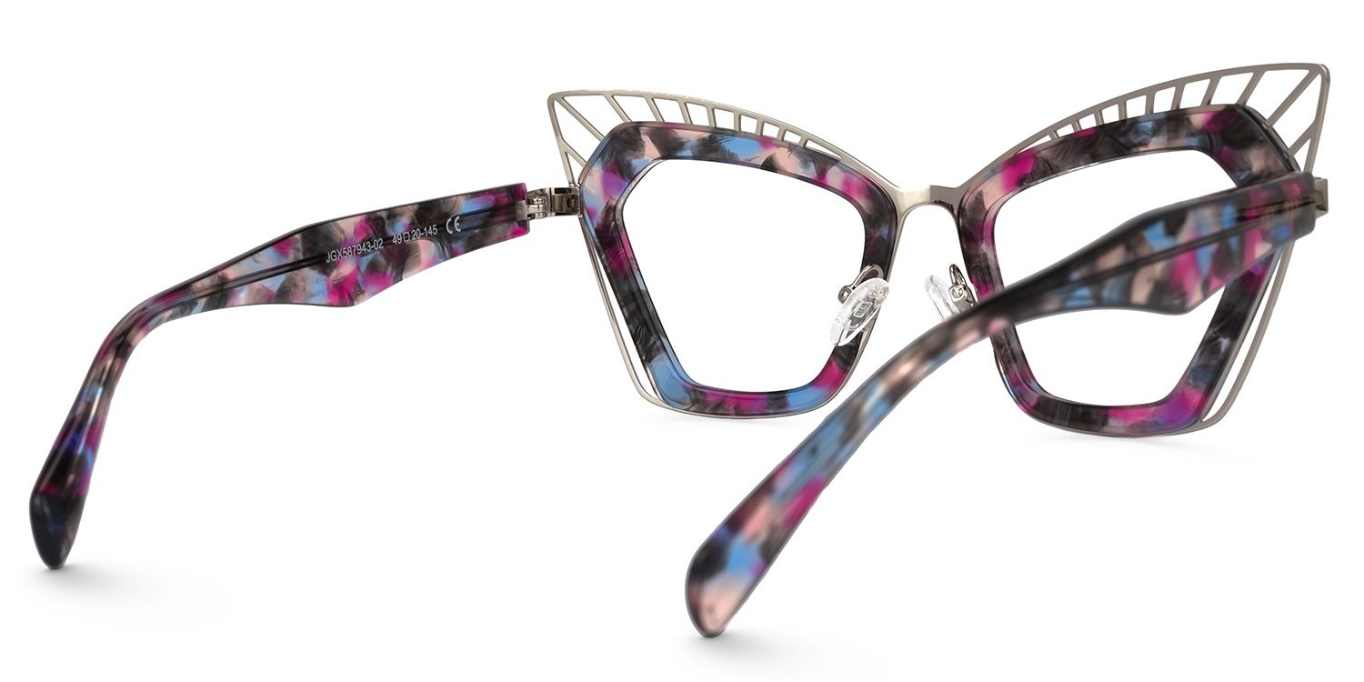 Deiter - Cat Eye Floral Eyeglasses by Vooglam - Side View