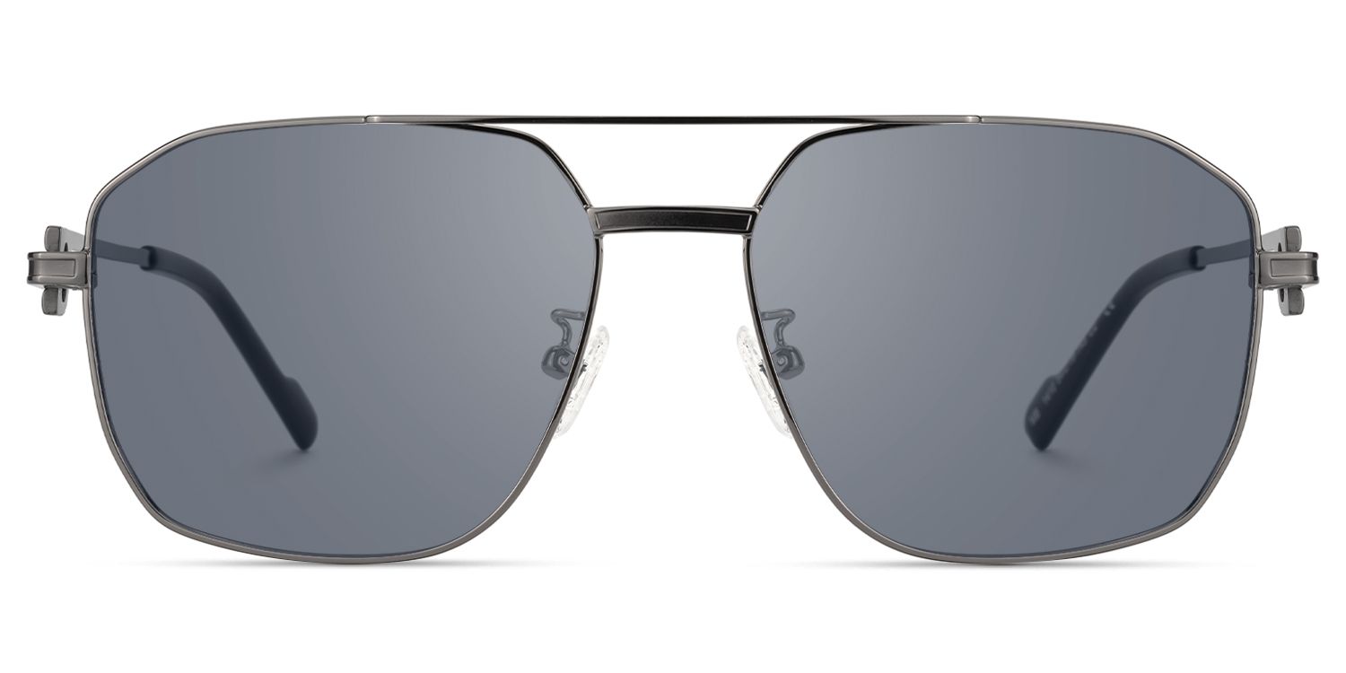 Aero - Aviator Grey Sunglasses | Vooglam Angle View