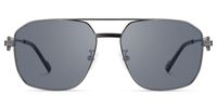 Aero - Aviator Grey Sunglasses | Vooglam Angle View