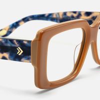 Kente - Rectangle Brown Eyeglasses | Vooglam Design Details