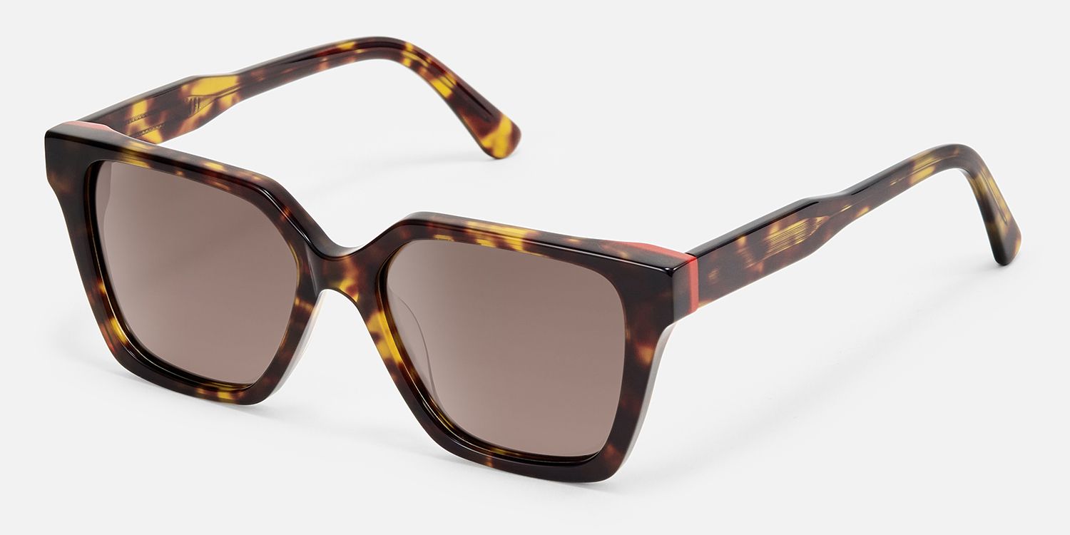 Eclipse - Square Tortoise Sunglasses | Vooglam Front View